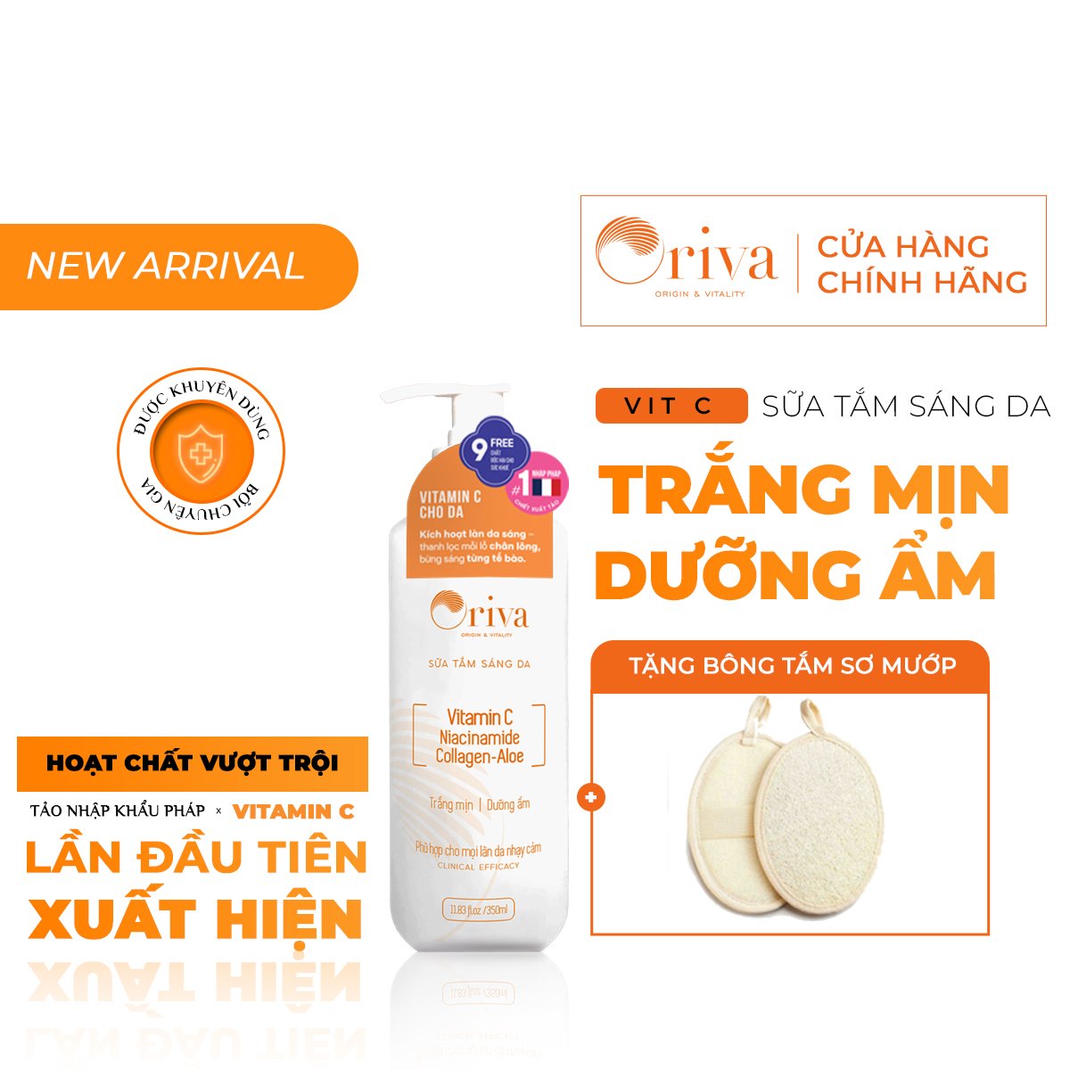 Sữa tắm chiết xuất Vitamin C làm sáng da - Oriva